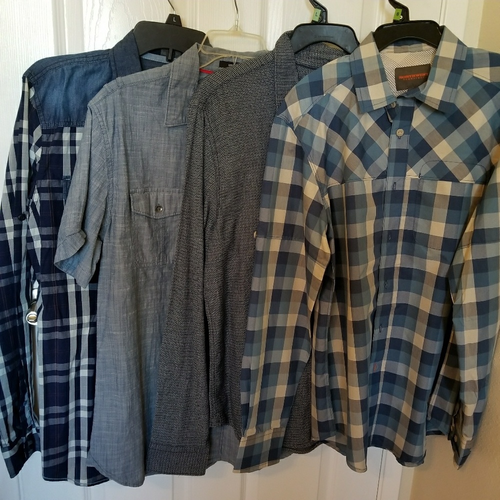 Lot of 4 button up shirts